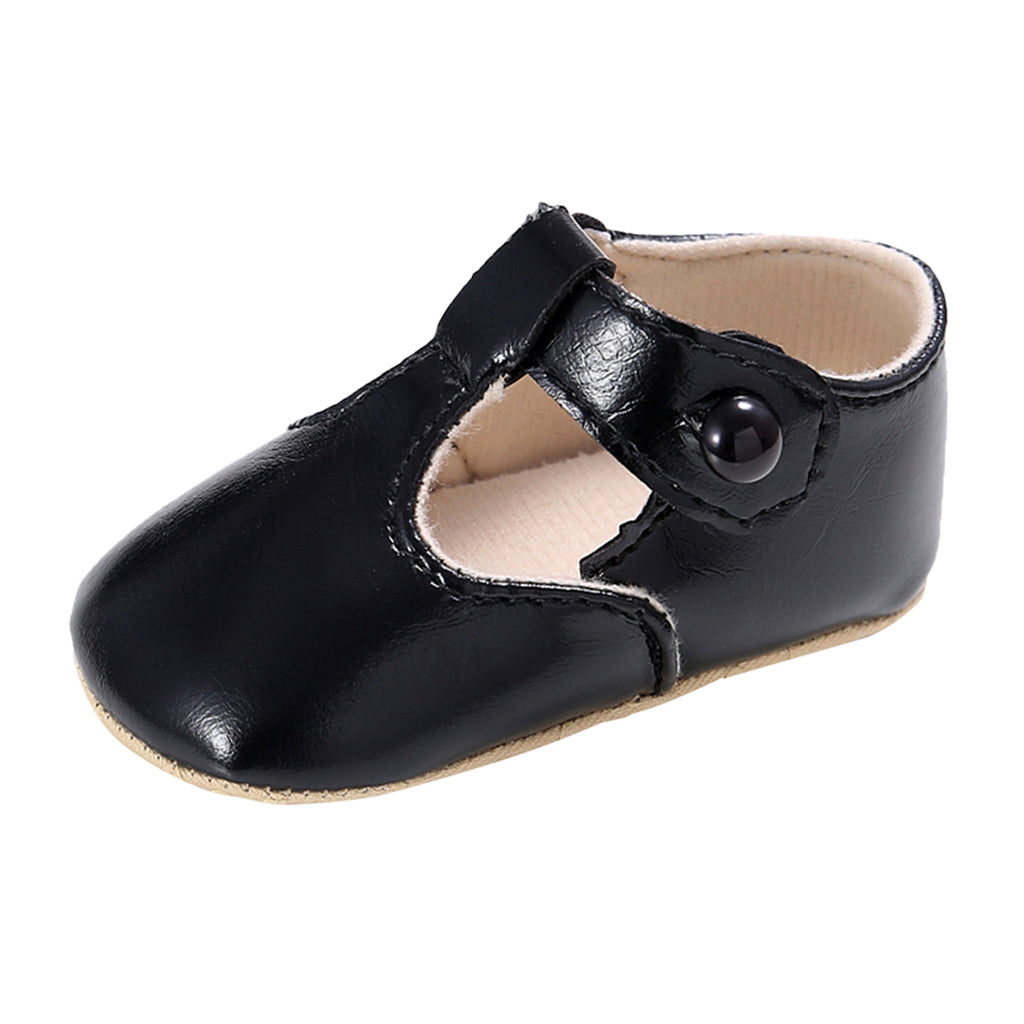 Baby Girl Leather Shoes Toddle Anti-slip Prewalker Sandals 0-6M Black