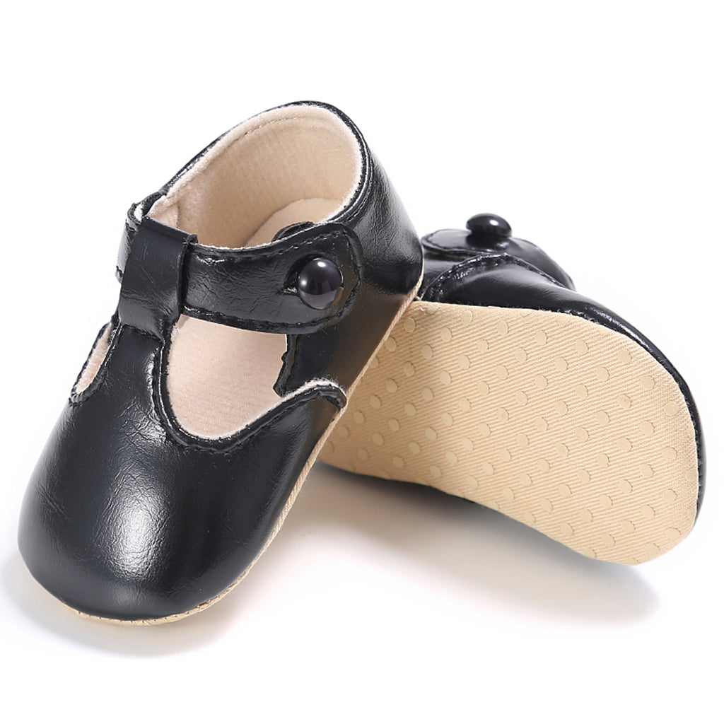 Baby Girl Leather Shoes Toddle Anti-slip Prewalker Sandals 12-18M Black