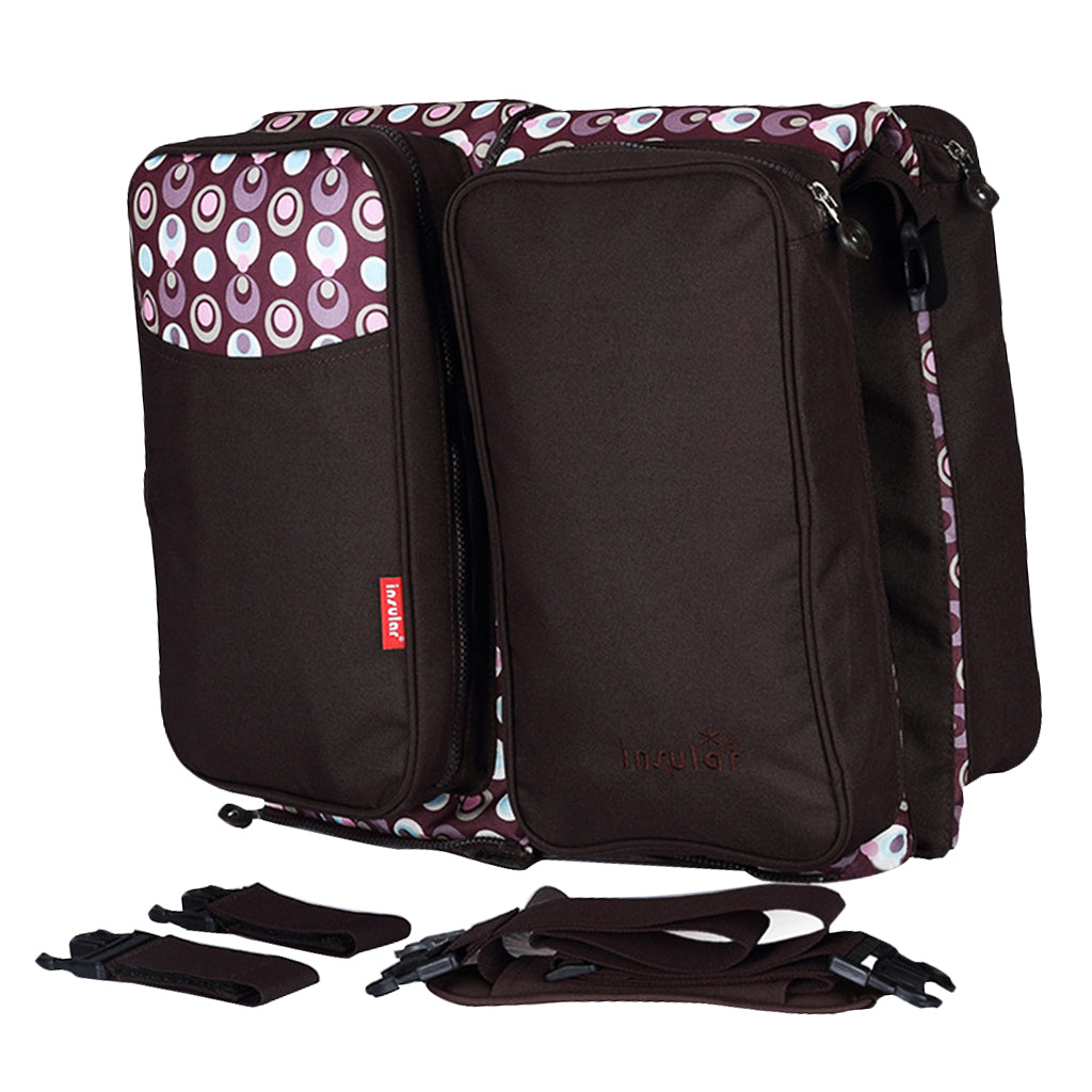 Multifunctional Foldable Baby Bed with Mosquito Net Mummy Bag Brown