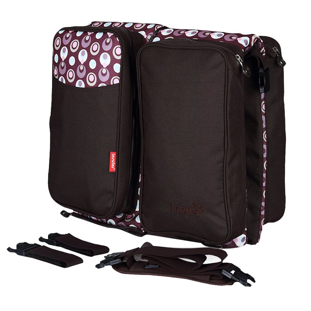 Multifunctional Foldable Baby Bed with Mosquito Net Mummy Bag Brown