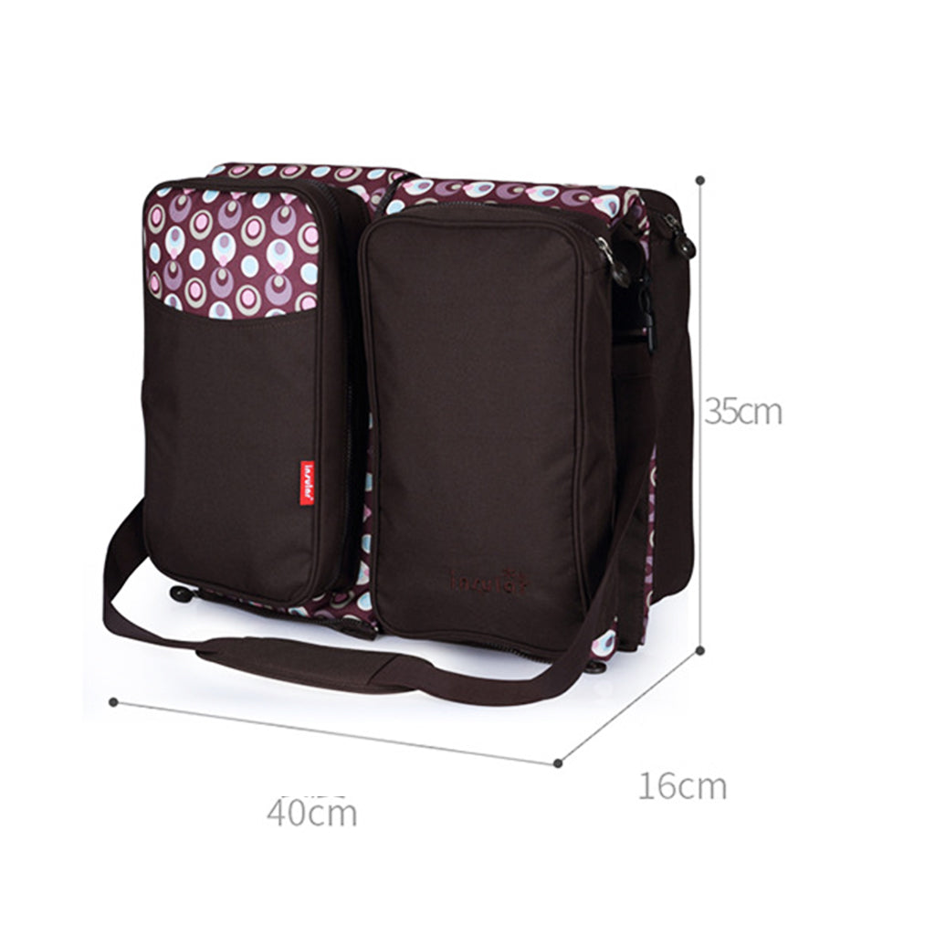 Multifunctional Foldable Baby Bed with Mosquito Net Mummy Bag Brown