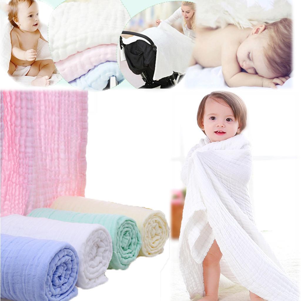 Soft Baby Infant Newborn Cotton Gauze Bath Towel Bathing Cloth White