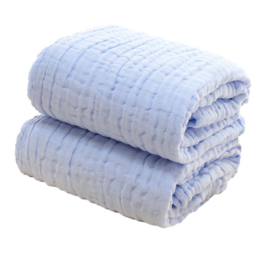 Soft Baby Infant Newborn Cotton Gauze Bath Towel Bathing Cloth Blue