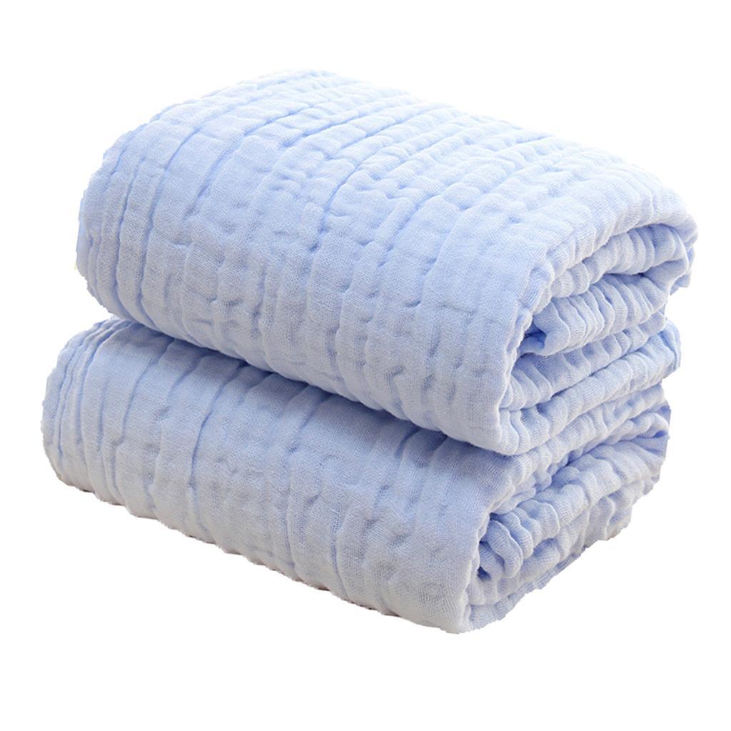 Soft Baby Infant Newborn Cotton Gauze Bath Towel Bathing Cloth Blue