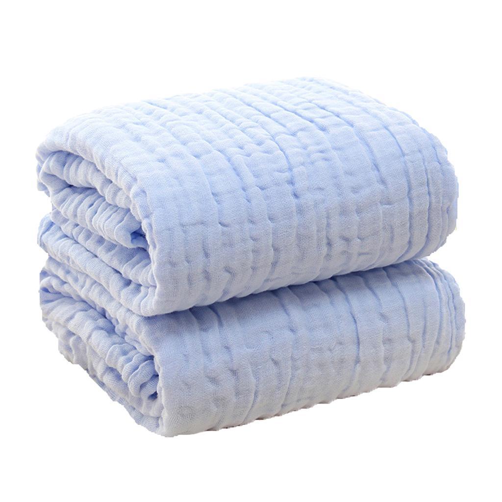 Soft Baby Infant Newborn Cotton Gauze Bath Towel Bathing Cloth Blue