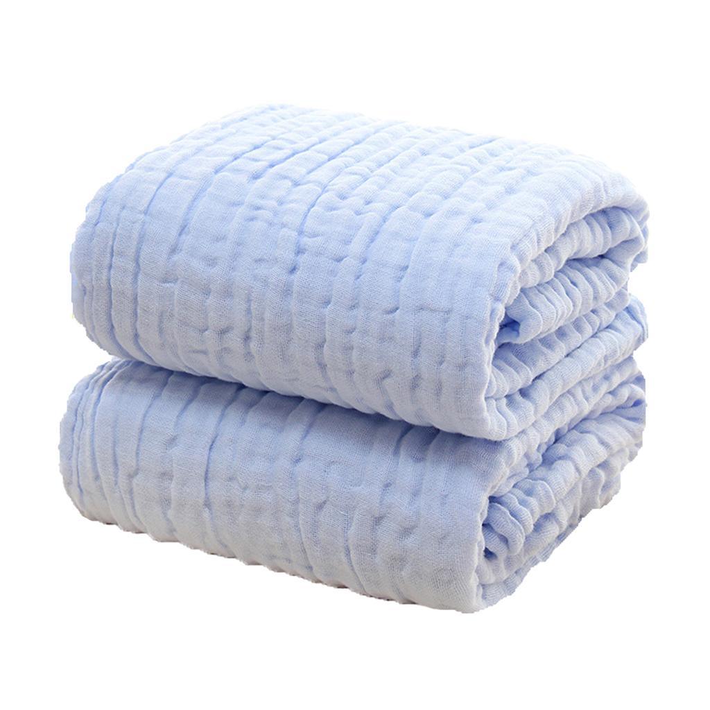 Soft Baby Infant Newborn Cotton Gauze Bath Towel Bathing Cloth Blue