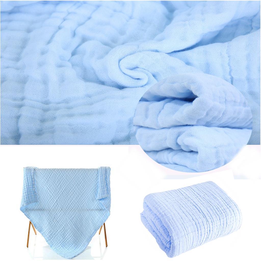 Soft Baby Infant Newborn Cotton Gauze Bath Towel Bathing Cloth Blue