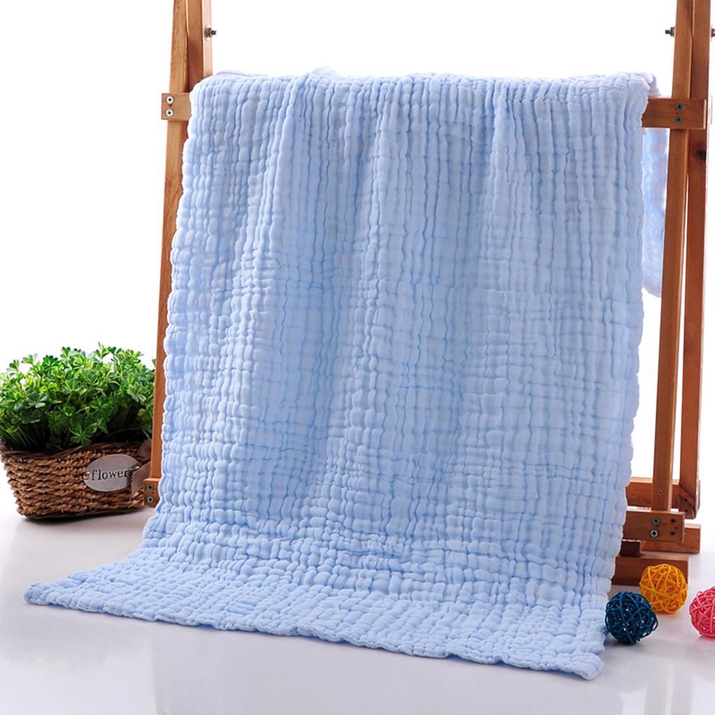 Soft Baby Infant Newborn Cotton Gauze Bath Towel Bathing Cloth Blue