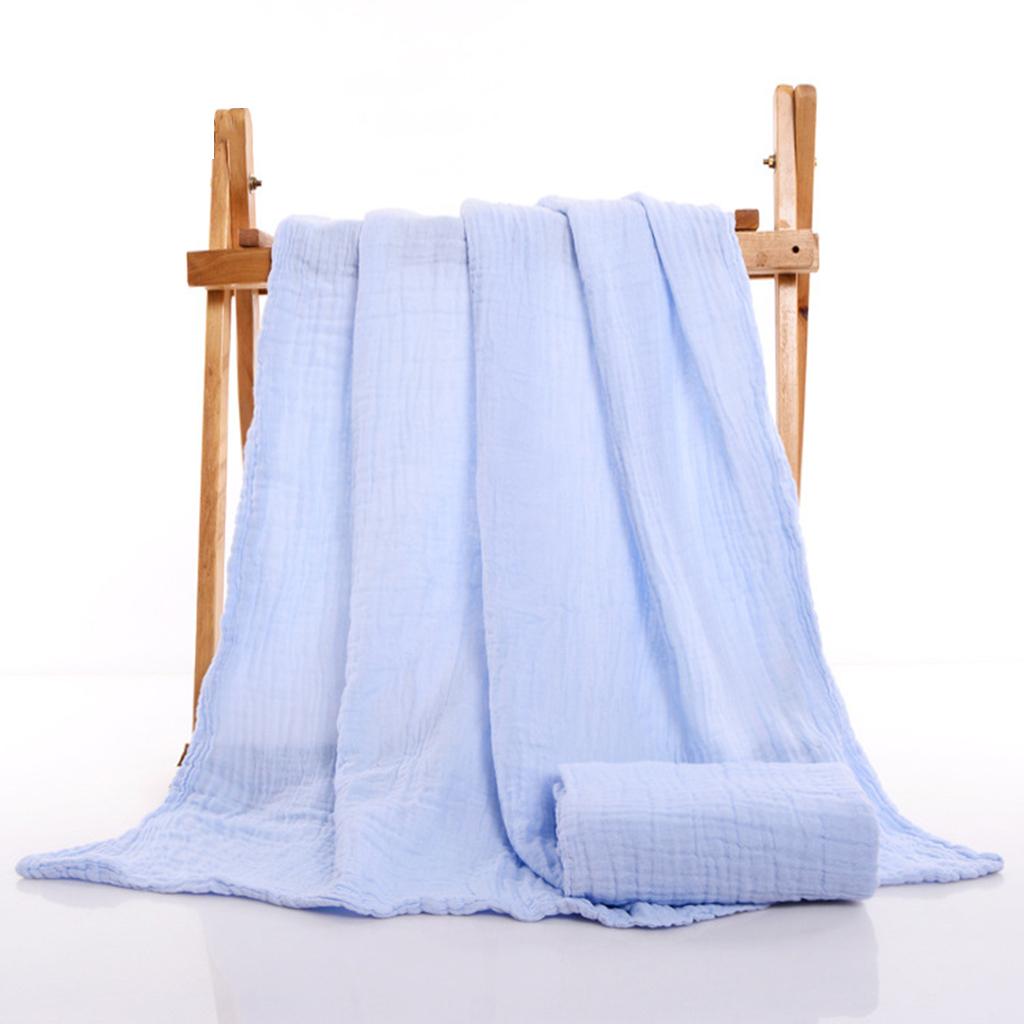 Soft Baby Infant Newborn Cotton Gauze Bath Towel Bathing Cloth Blue