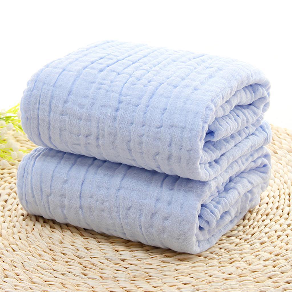 Soft Baby Infant Newborn Cotton Gauze Bath Towel Bathing Cloth Blue