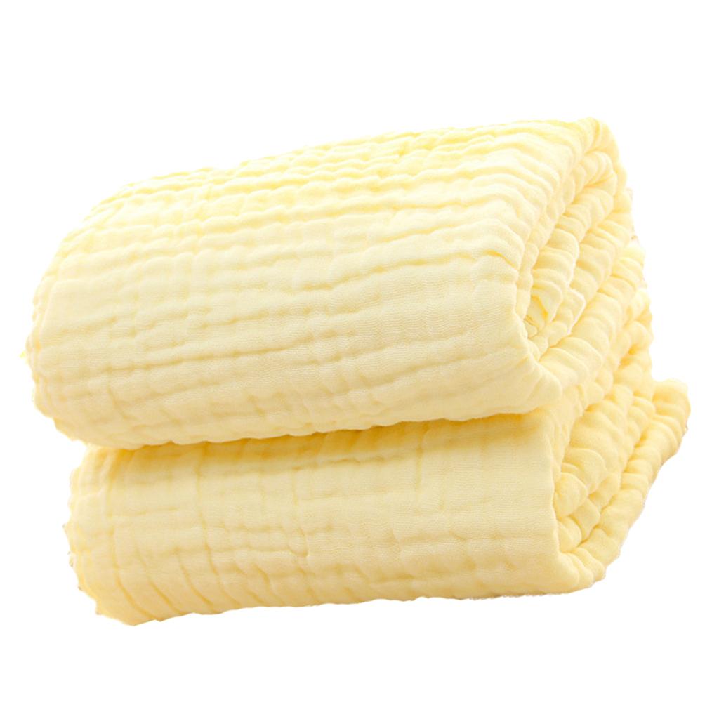 Soft Baby Infant Newborn Cotton Gauze Bath Towel Bathing Cloth Yellow