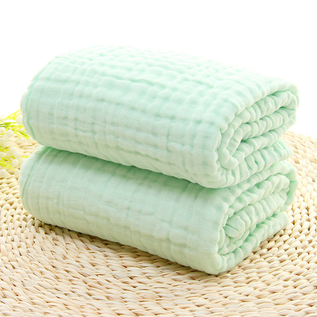 Soft Baby Infant Newborn Cotton Gauze Bath Towel Bathing Cloth Green