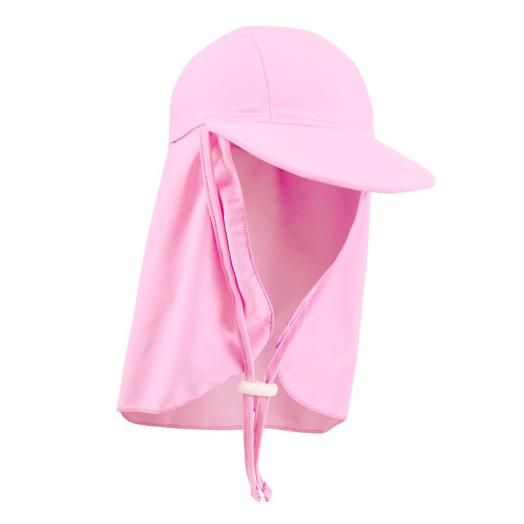 Child UV protection UPF50+ swimming cap sunscreen cloak neck beach cap Light pink