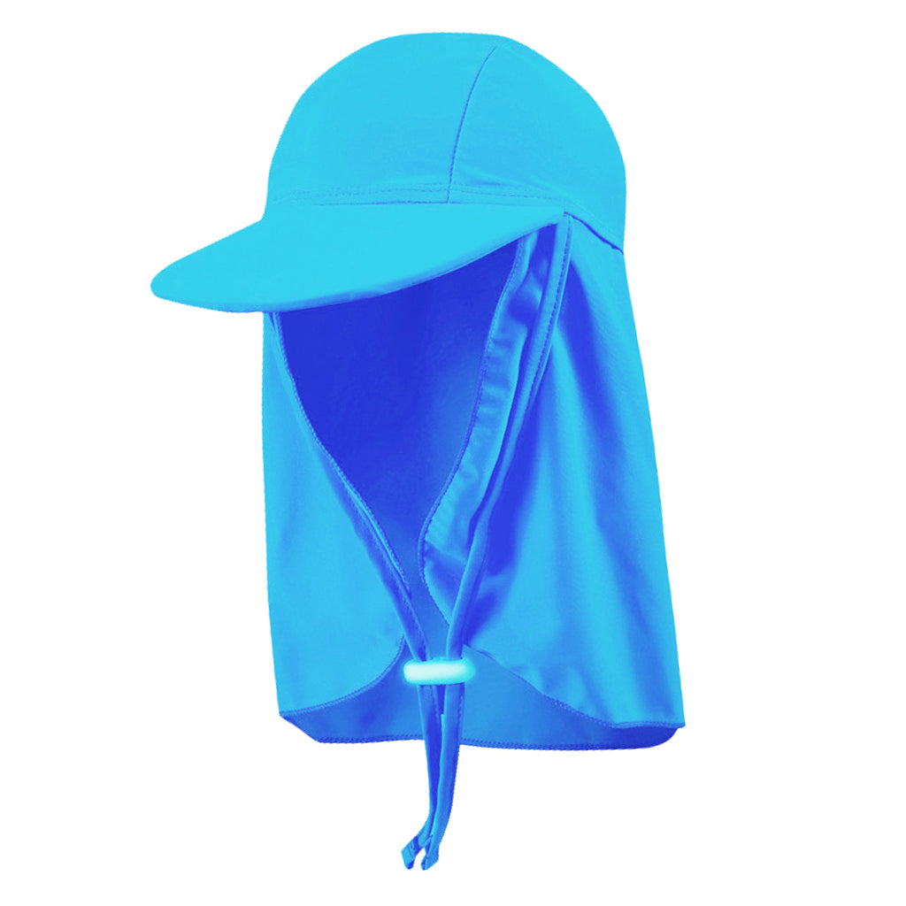 Child UV protection UPF50+ swimming cap sunscreen cloak neck beach cap Blue