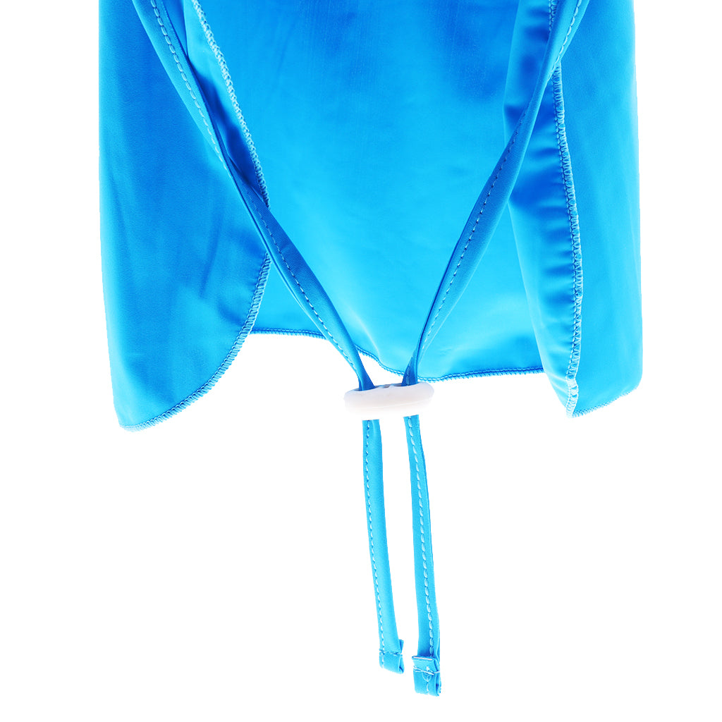 Child UV protection UPF50+ swimming cap sunscreen cloak neck beach cap Blue