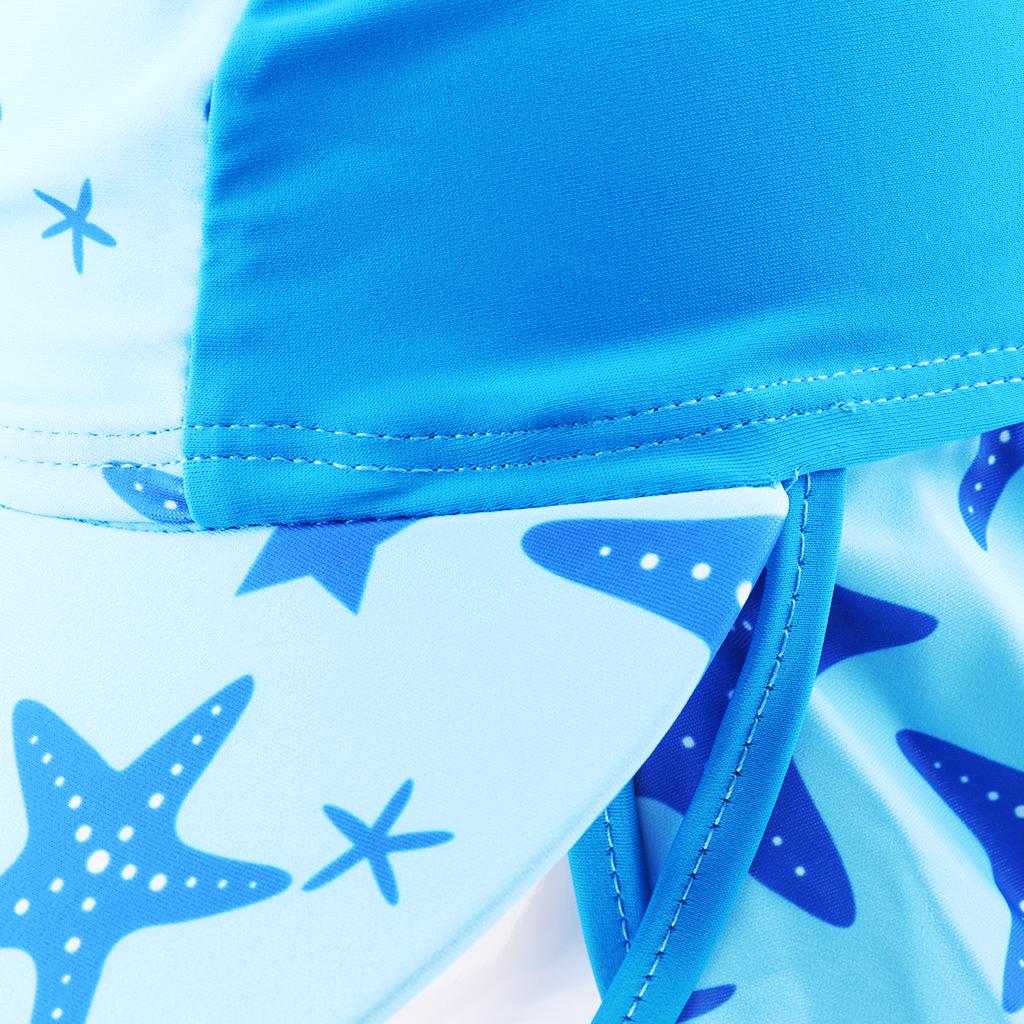 Child UV protection UPF50+ swimming cap sunscreen cloak neck beach cap Blue sea star