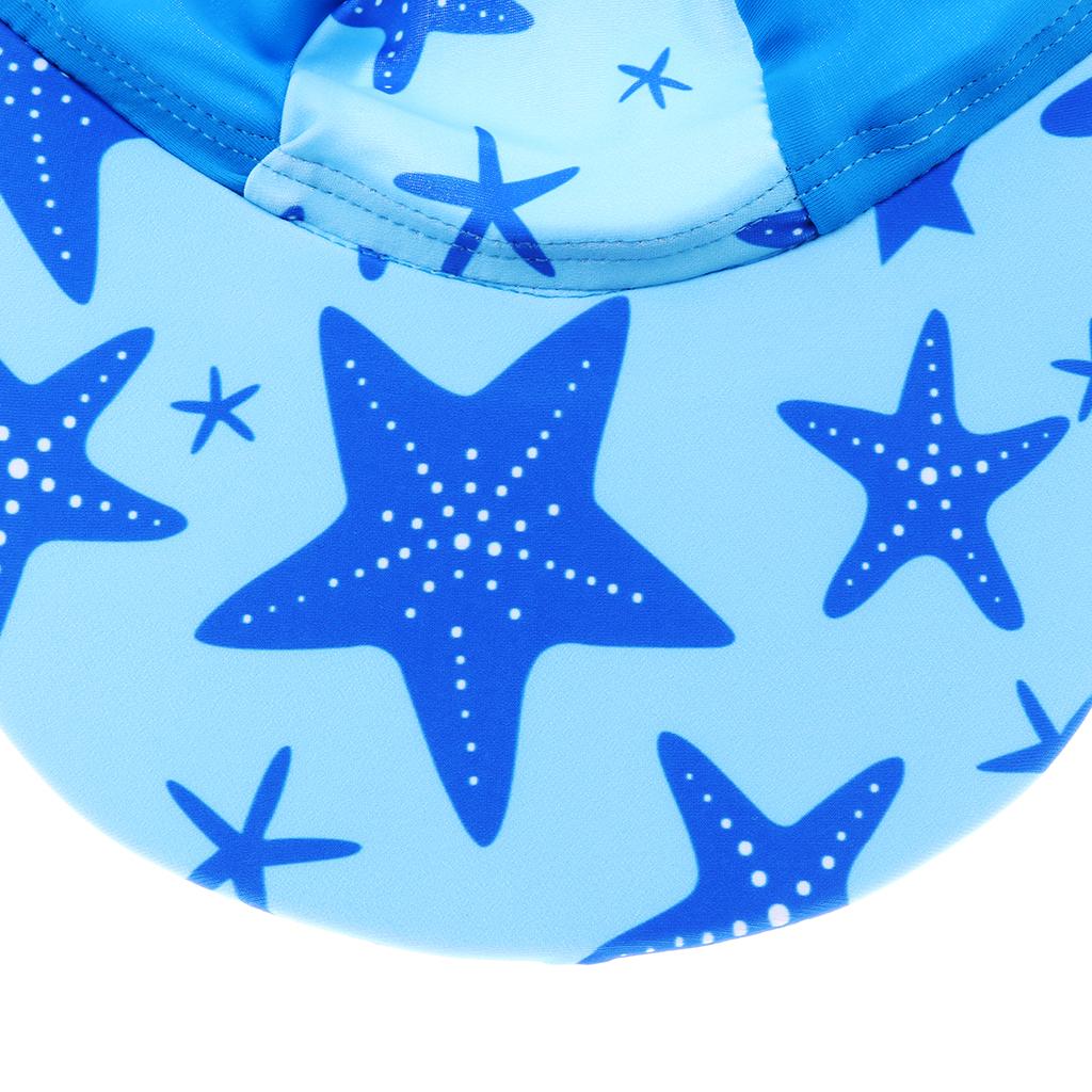 Child UV protection UPF50+ swimming cap sunscreen cloak neck beach cap Blue sea star