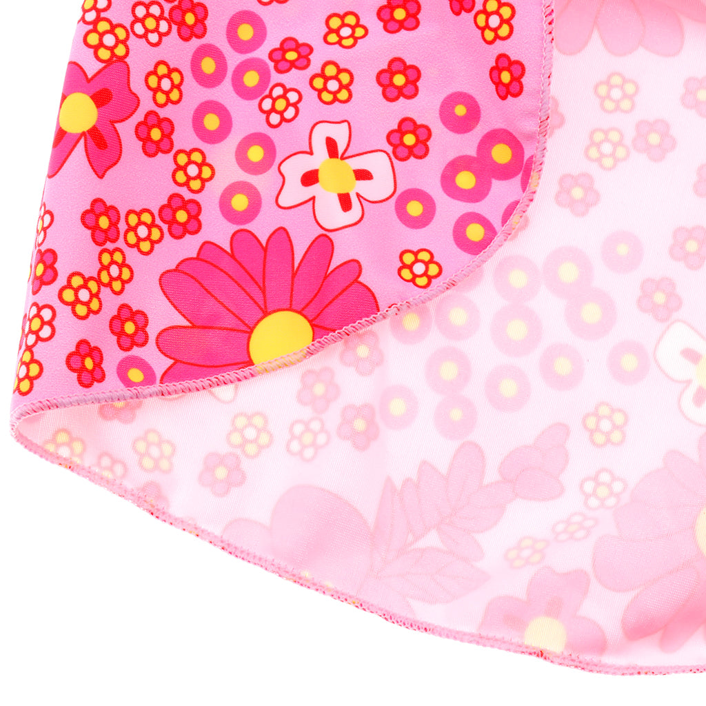 Child UV protection UPF50+ swimming cap sunscreen cloak neck beach cap Pink flower