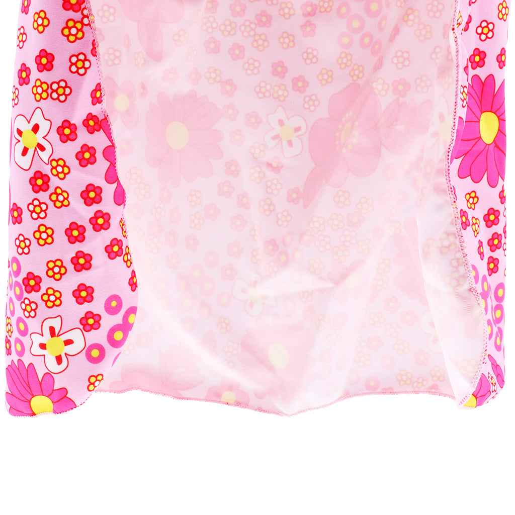 Child UV protection UPF50+ swimming cap sunscreen cloak neck beach cap Pink flower