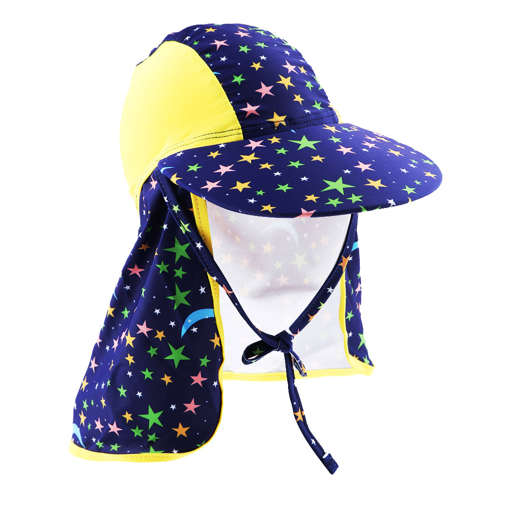 Child UV protection UPF50+ swimming cap sunscreen cloak neck beach cap Star