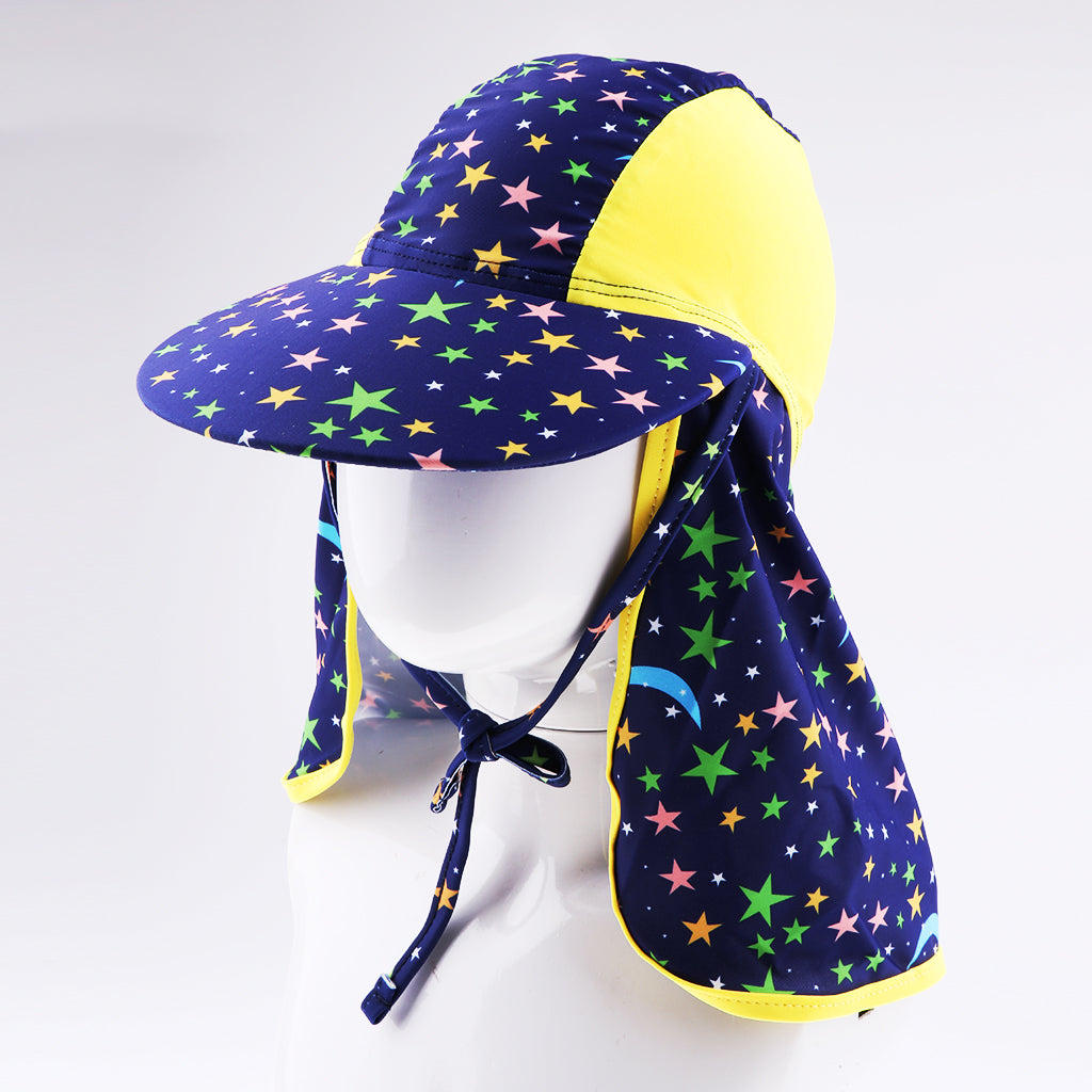 Child UV protection UPF50+ swimming cap sunscreen cloak neck beach cap Star