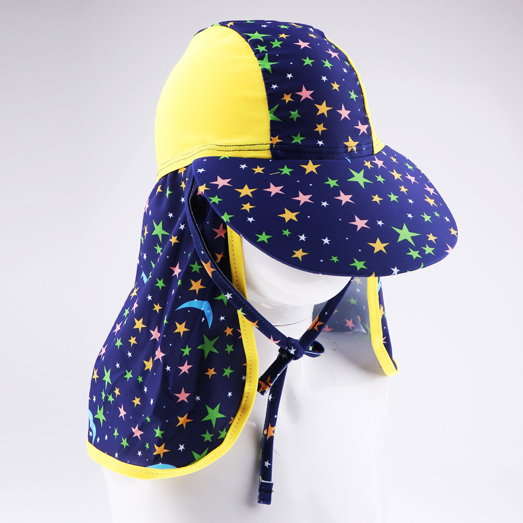 Child UV protection UPF50+ swimming cap sunscreen cloak neck beach cap Star