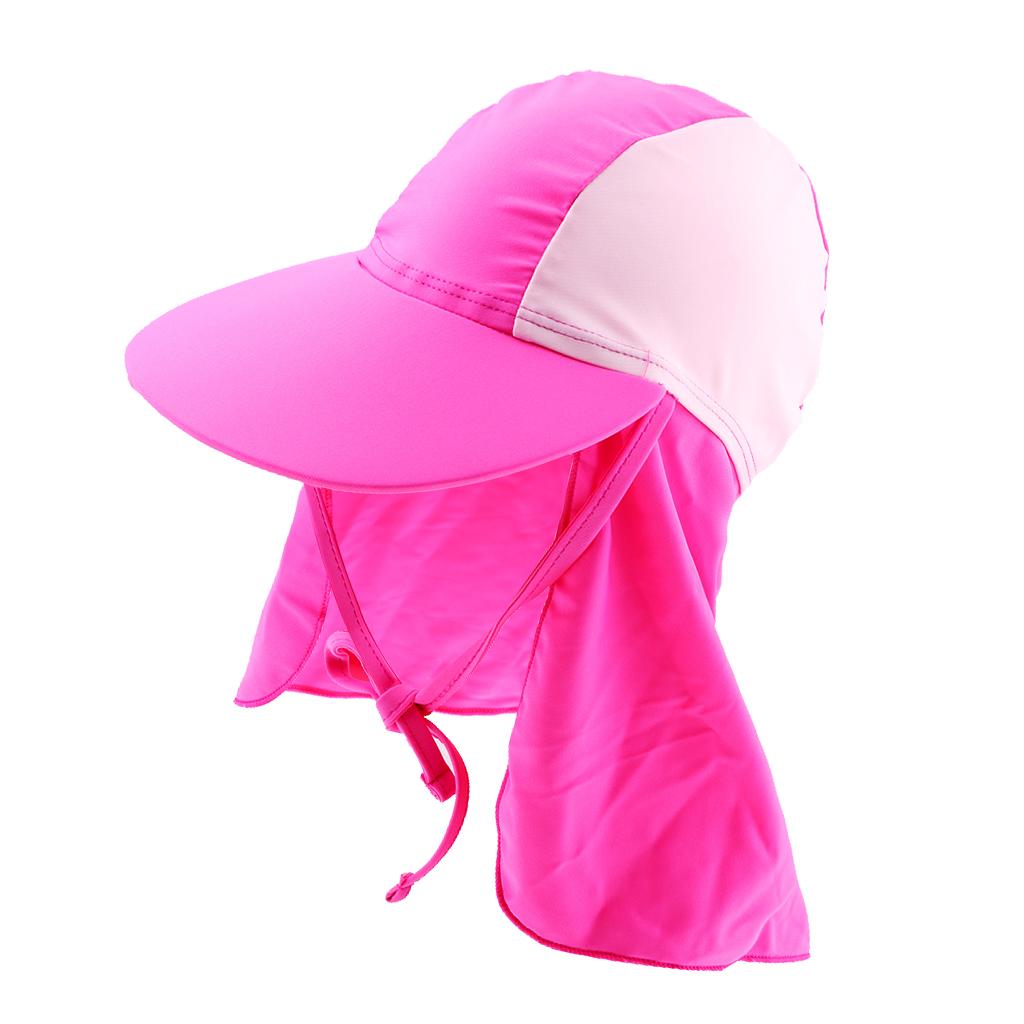 Child UV protection UPF50+ swimming cap sunscreen cloak neck beach cap Pink