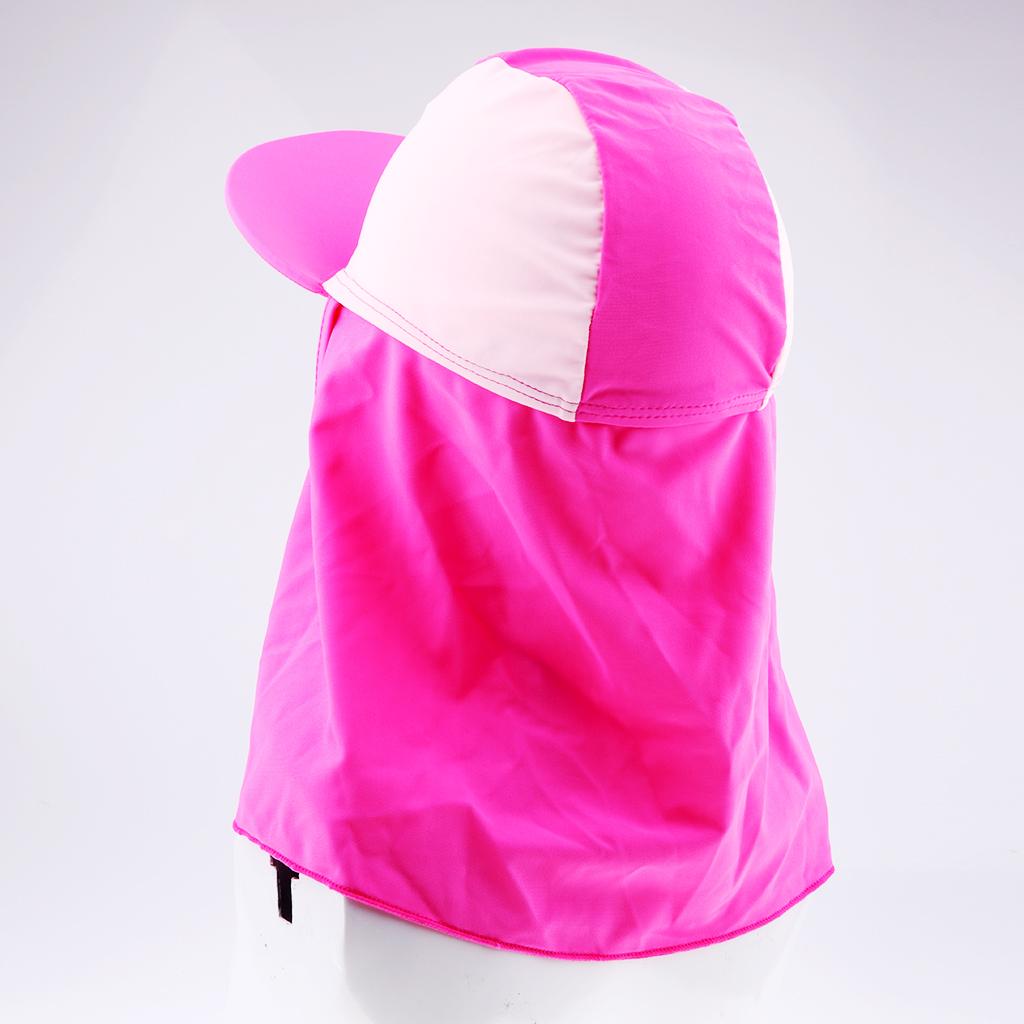 Child UV protection UPF50+ swimming cap sunscreen cloak neck beach cap Pink