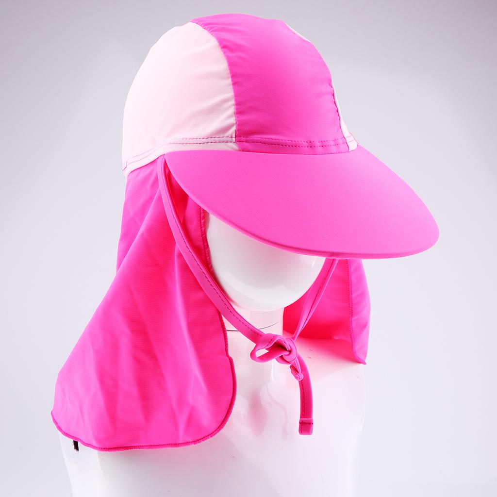 Child UV protection UPF50+ swimming cap sunscreen cloak neck beach cap Pink