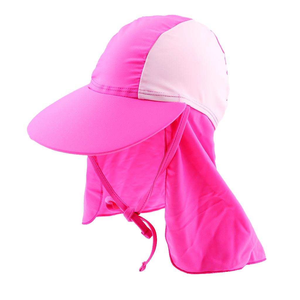 Child UV protection UPF50+ swimming cap sunscreen cloak neck beach cap Pink