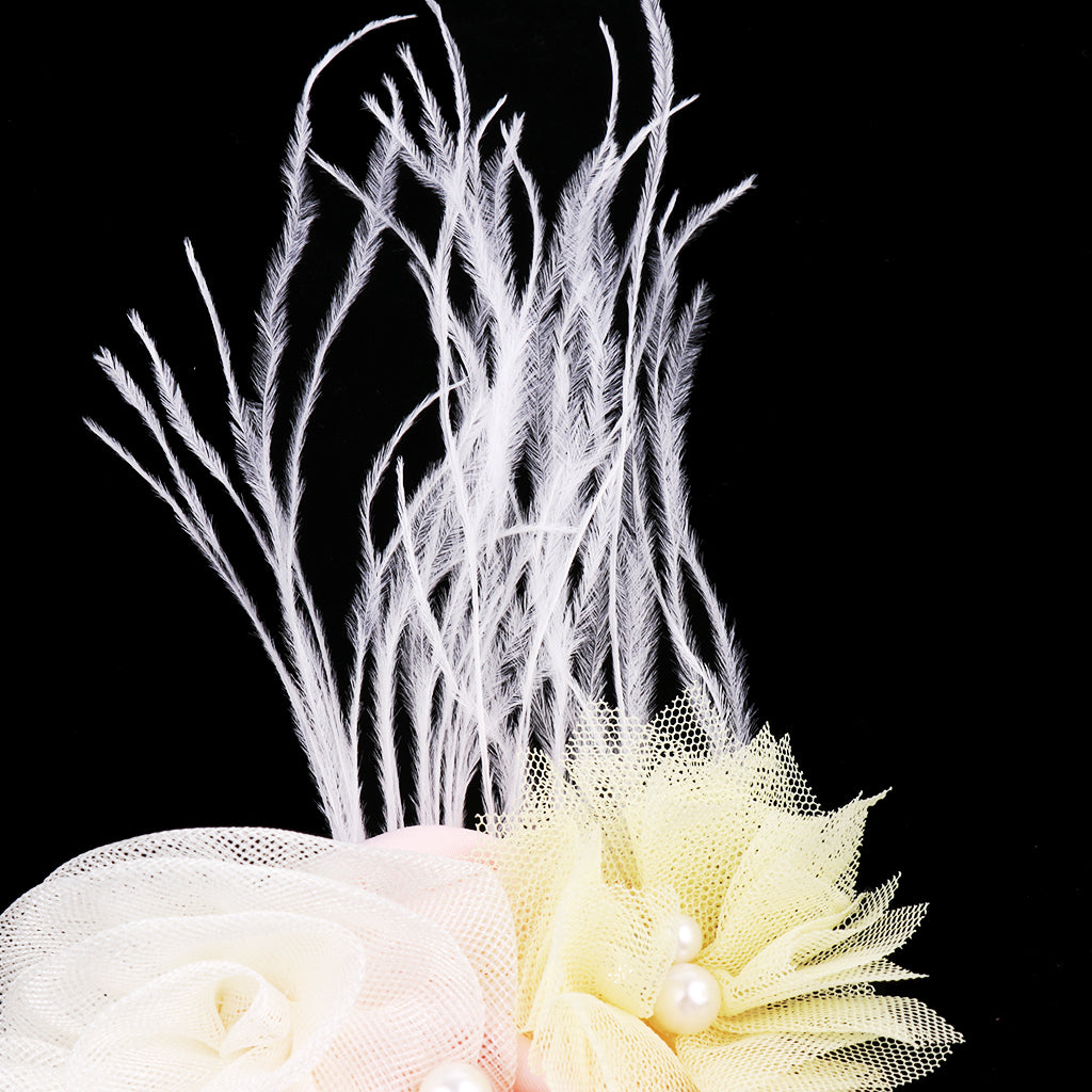 Baby Girls Feather Hairband Elastic Band Headband Flower Hair Accessories