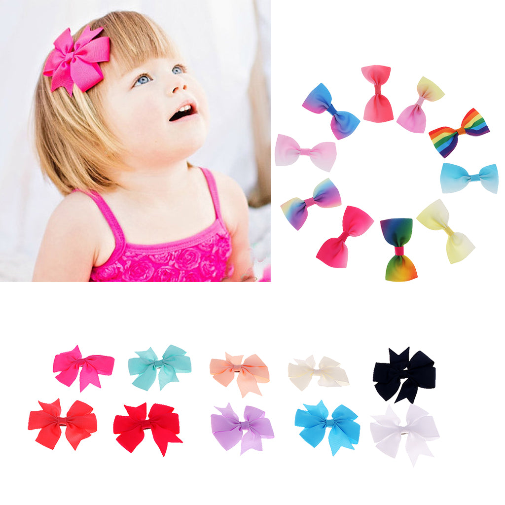 10PC Grosgrain Ribbon Hair Clip Hair Pin Aligator Hairclips Style 1