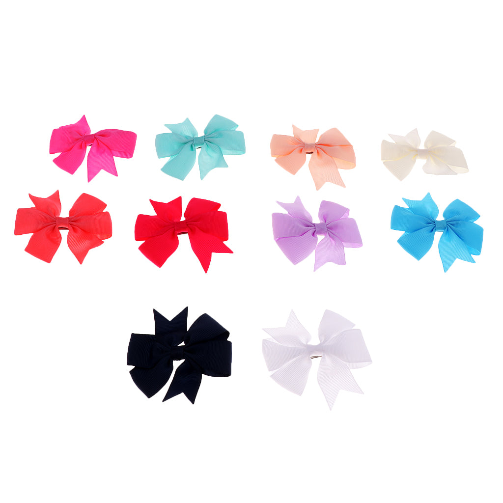 10PC Grosgrain Ribbon Hair Clip Hair Pin Aligator Hairclips Style 1