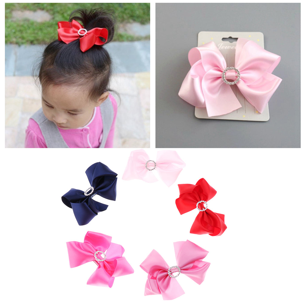 Kids Baby Bow Hairpins Hair Clip Kids Barrette Hair Accessories Red