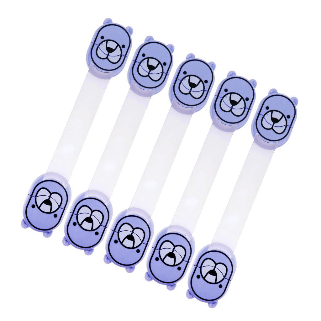 5pcs Door Drawer CabInet Safety Locks Baby Infant Kids Cupboard Locks Blue