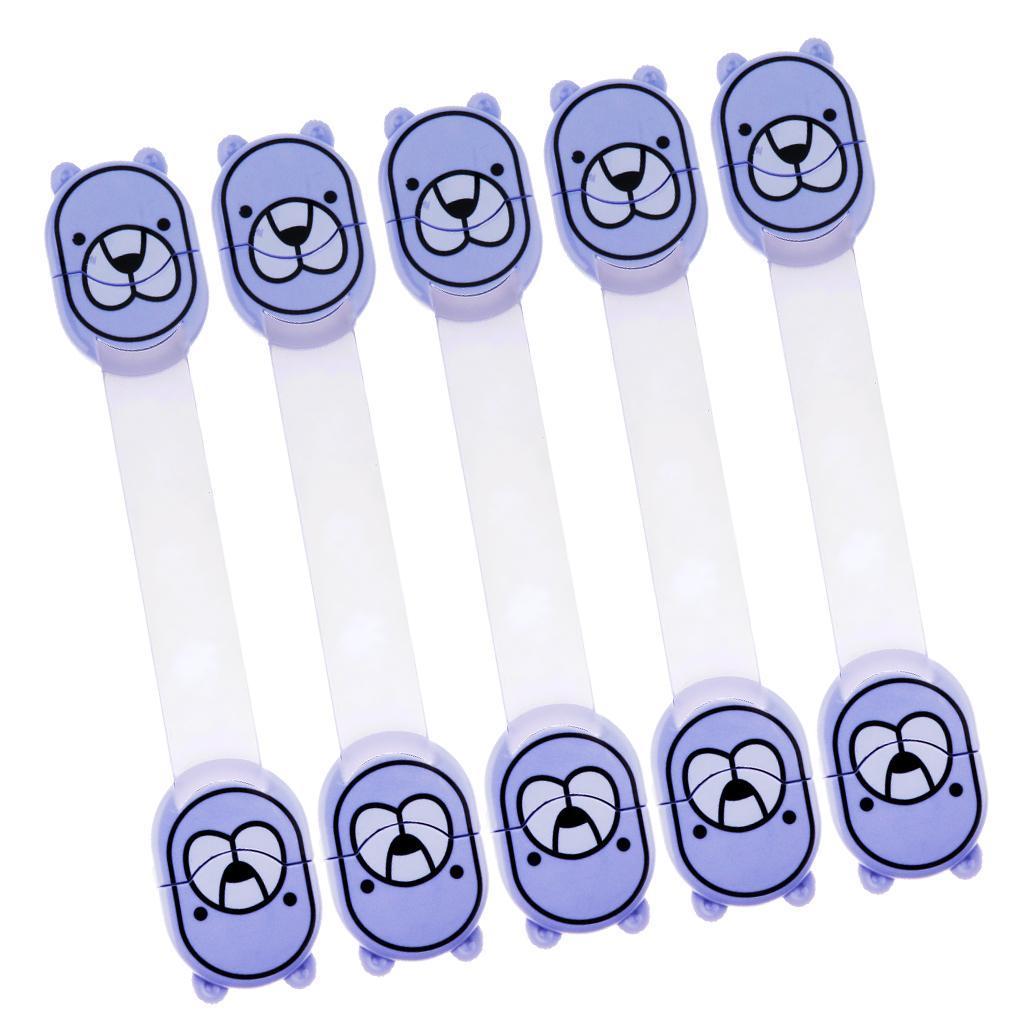 5pcs Door Drawer CabInet Safety Locks Baby Infant Kids Cupboard Locks Blue