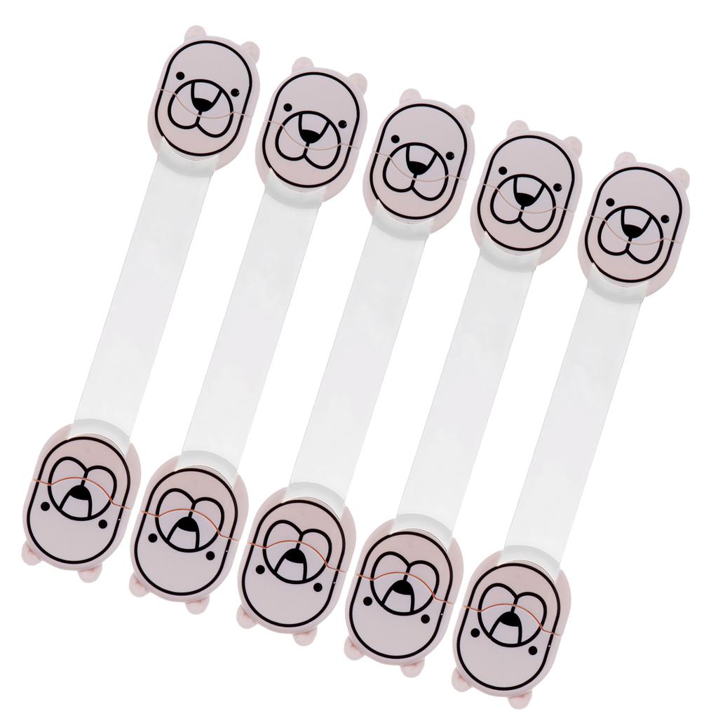 5pcs Door Drawer CabInet Safety Locks Baby Infant Kids Cupboard Locks White