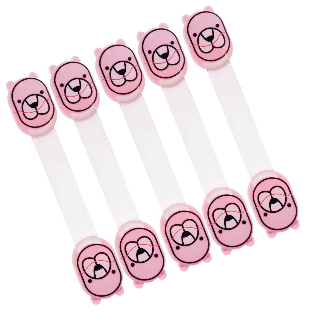 5pcs Door Drawer CabInet Safety Locks Baby Infant Kids Cupboard Locks Pink