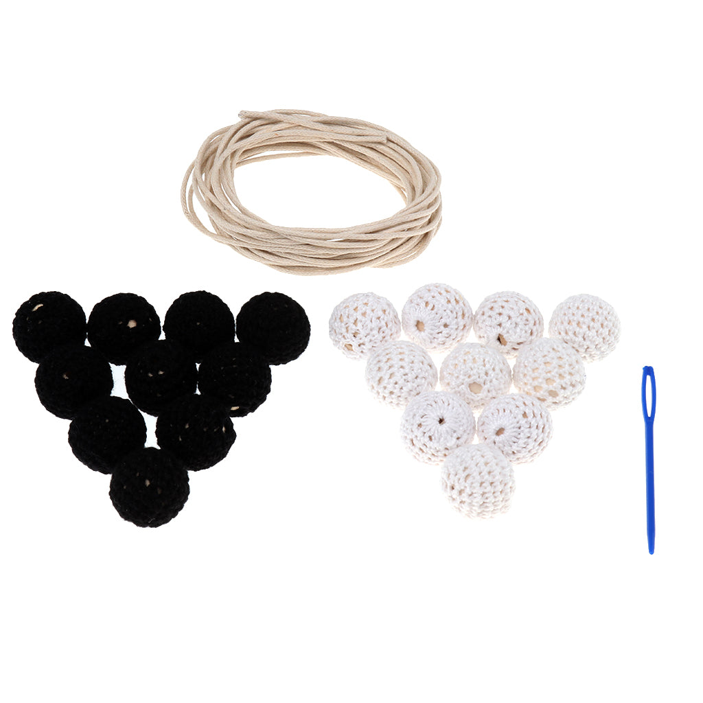 Wood Crochet Beads Chewing Beads Teething Jewelry DIY Necklace Baby Teether