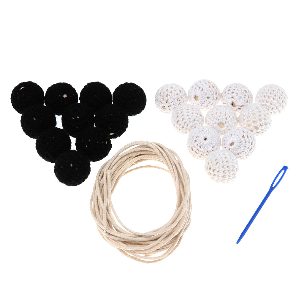Wood Crochet Beads Chewing Beads Teething Jewelry DIY Necklace Baby Teether
