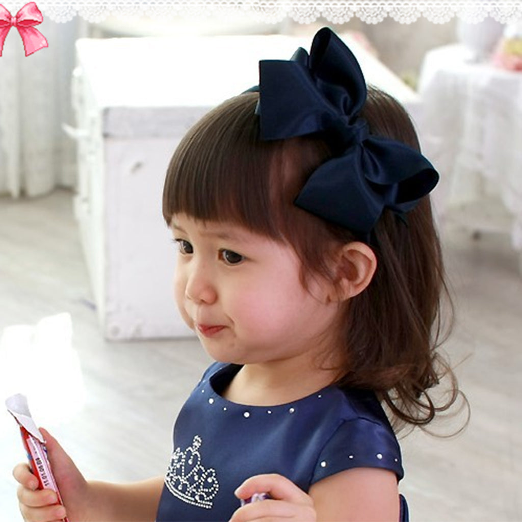 2Pieces Cute Baby Girls Bowknot Headbands Hair Bow Headwear Accessory Gifts