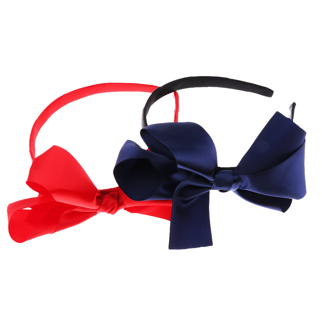 2Pieces Cute Baby Girls Bowknot Headbands Hair Bow Headwear Accessory Gifts