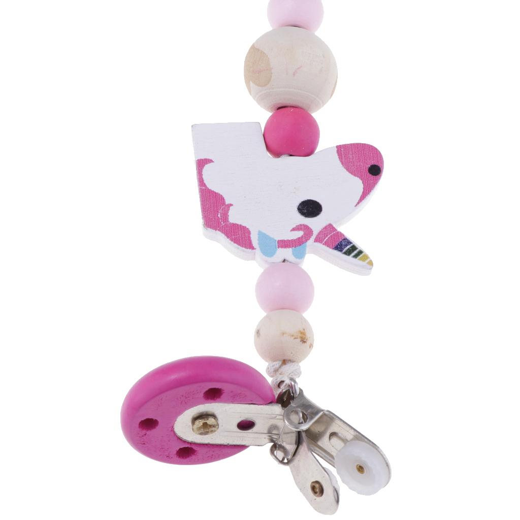 Baby Toddler Dummy Pacifier Soother Teat Shield Wood Chain Clip Holder DIY Gift
