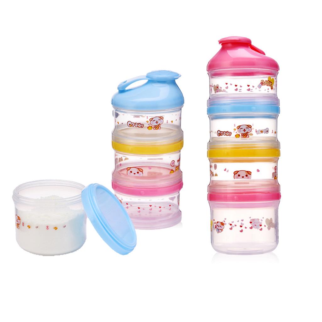 Baby Removable Milk Powder Cartoon Box Snack Containers for Kids Pink