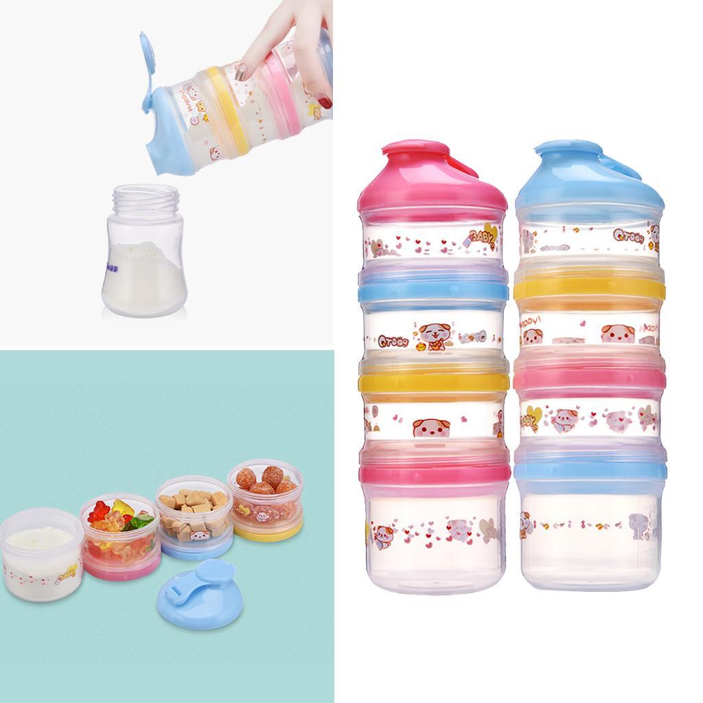 Baby Removable Milk Powder Cartoon Box Snack Containers for Kids Pink