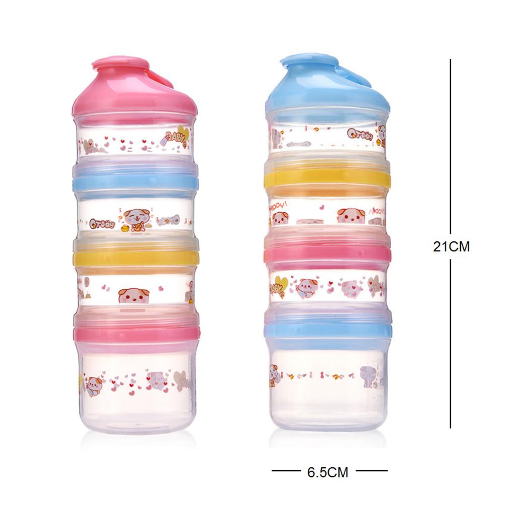 Baby Removable Milk Powder Cartoon Box Snack Containers for Kids Pink