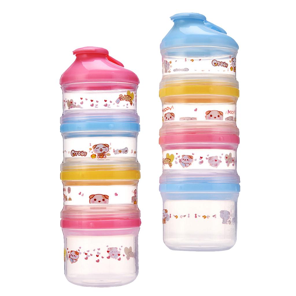 Baby Removable Milk Powder Cartoon Box Snack Containers for Kids Pink