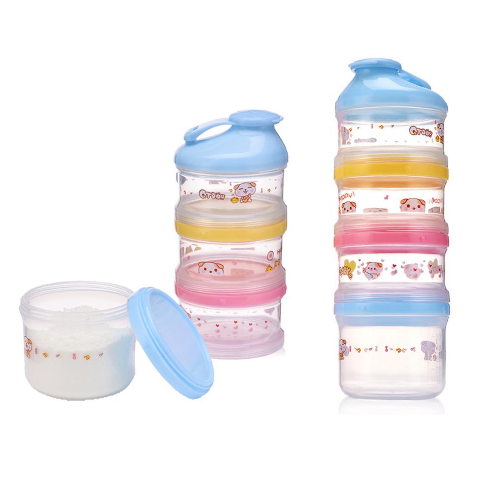 Baby Removable Milk Powder Cartoon Box Snack Containers for Kids Blue