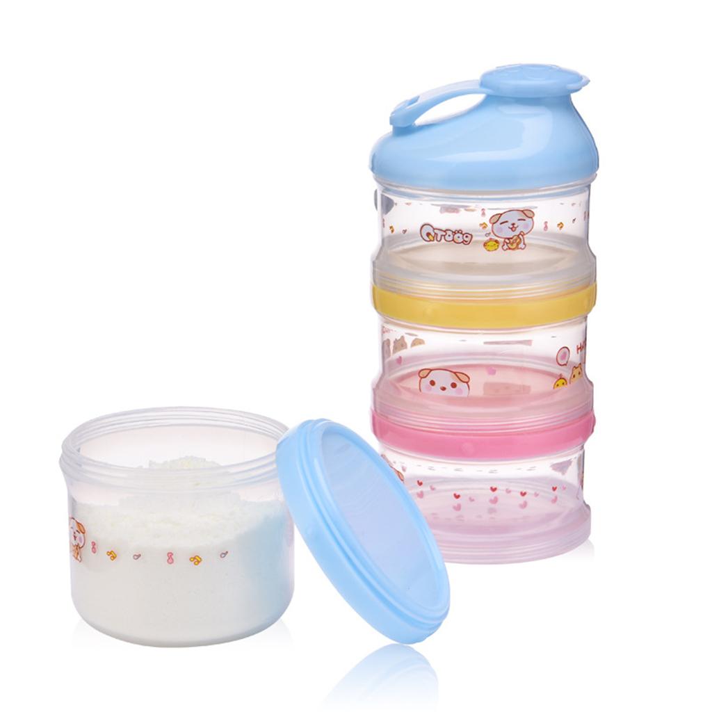 Baby Removable Milk Powder Cartoon Box Snack Containers for Kids Blue