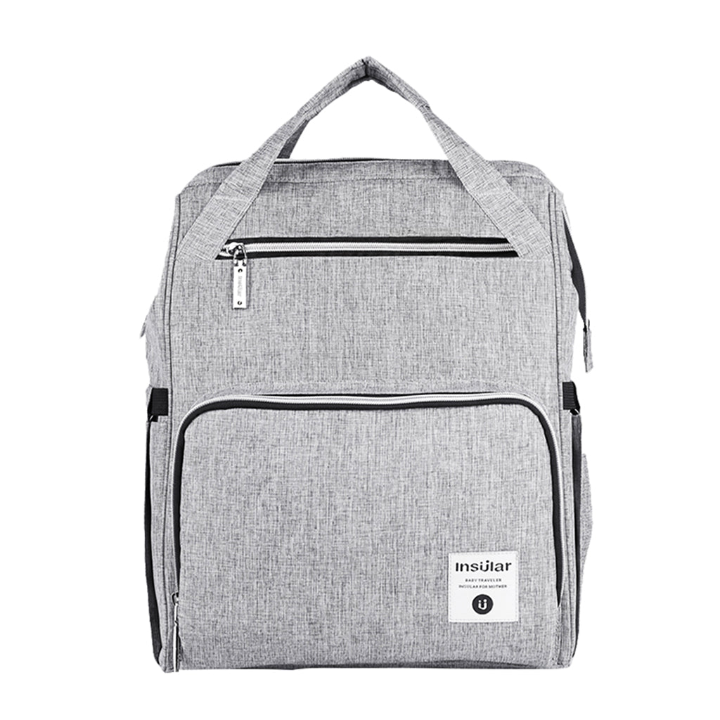 Baby Diaper Nappy Mummy Changing Bag Backpack Multi-function Bag Gray